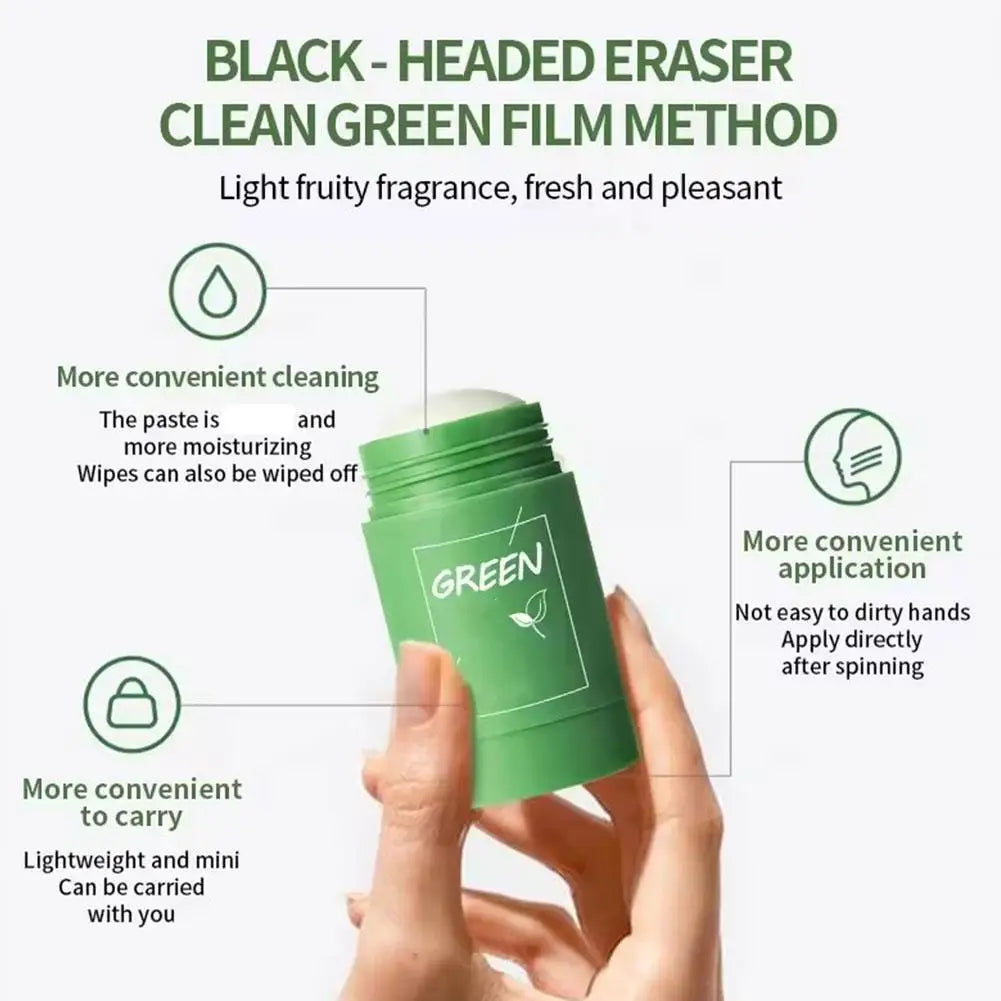 Green Mask Stick Smear Acne Shrink Blackhead Green Tea Extract Facial Mask Pore Cleansing